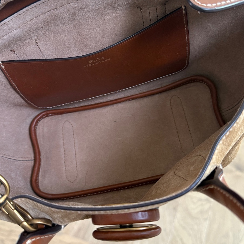 POLO Ralph Lauren East-West Suede Satchel - Picture 6 of 10